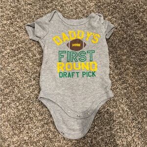 Gray Baby Onesie with Football Print